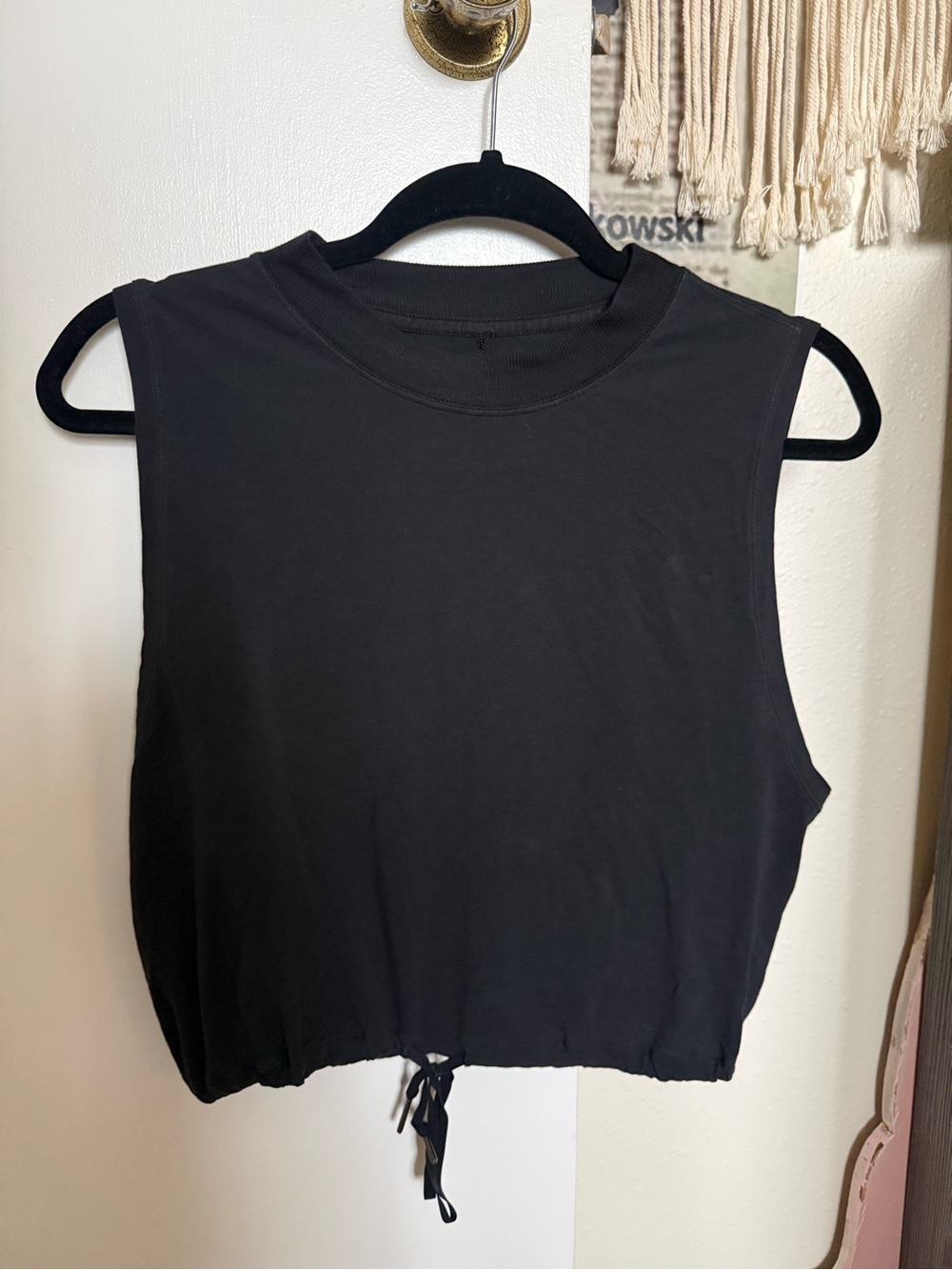 lululemon athletica Black Drawstring Crop Tank
